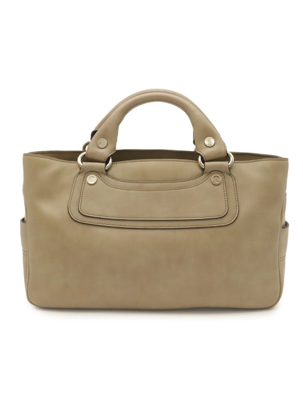 Celine Boogie Tote Bag Leather Beige Silver